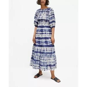 MANGO 100% Cotton Tie-Dye Print Dress, Size S